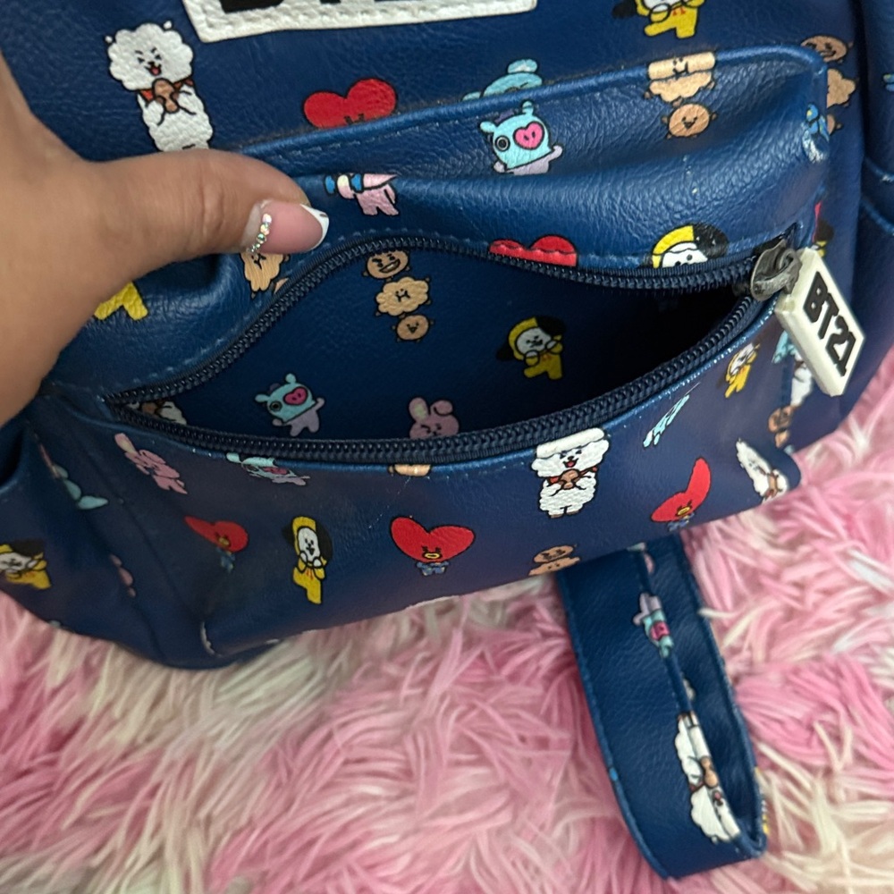 Bt21 Blue Patterned Women's Backpack - image 7
